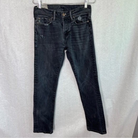 Abercrombie and Fitch men’s black washed jeans, slim size 28X30 - Picture 1 of 5